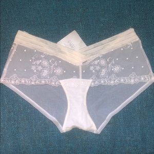 La Perla Glamour cream sheer panties